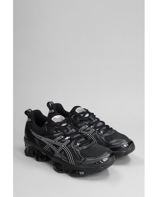 Asics Gray Gel-quantum Kinetic Sneakers In Black Leather And Fabric for men