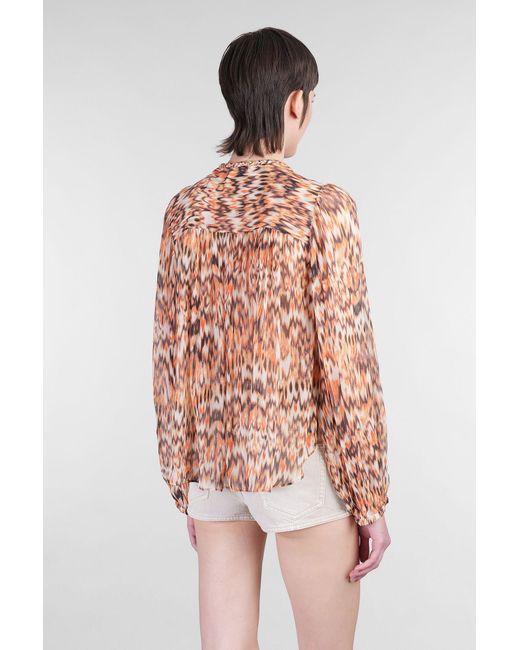 Blusa Ametissa in Seta Multicolor di Isabel Marant in Pink
