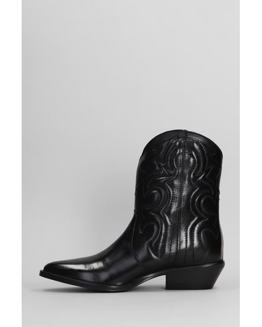 Tronchetti texani in Pelle Nera di Julie Dee in Black