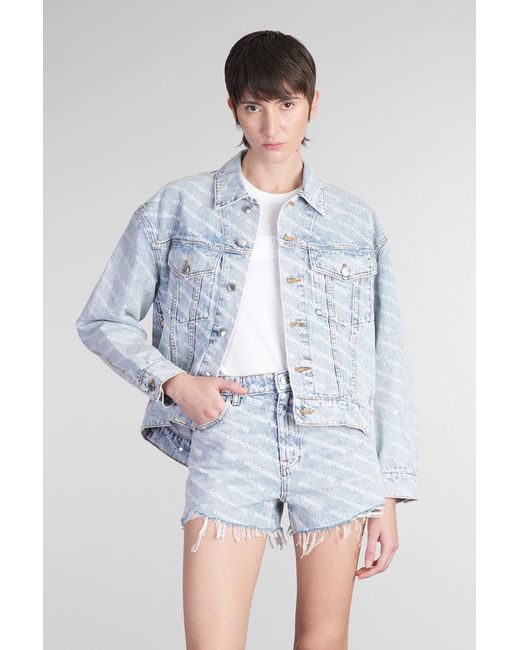 Giacche Denim in Cotone Celeste di Alexander Wang in White