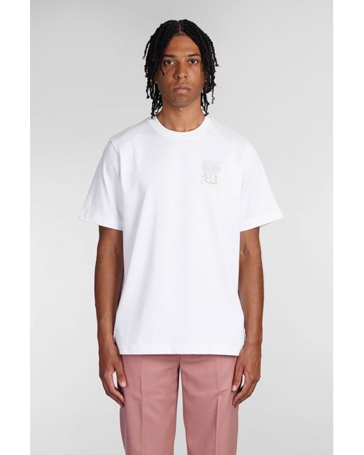 T-Shirt in Cotone Bianco di Casablanca in White da Uomo