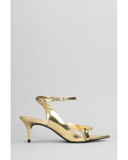 SCHUTZ SHOES Metallic Sandals In Gold Leather