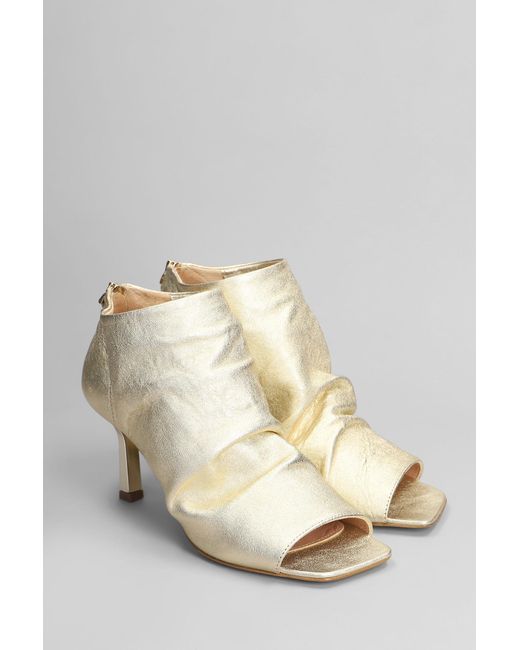 The Seller Natural High Heels Ankle Boots In Platinum Leather