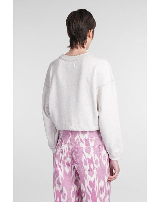 Felpa Margo in Cotone Beige di Isabel Marant in Red