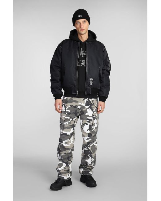 Felpa in Nylon Nero di Stussy in Black da Uomo