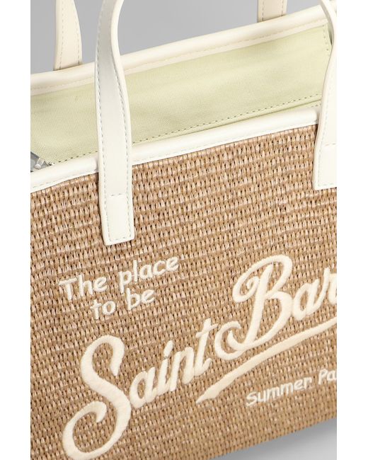 Tote Vivian mid straw in rafia Beige di Mc2 Saint Barth in Natural
