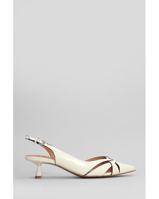 Bibi Lou Multicolor Nolia 45 Pumps In White Patent Leather