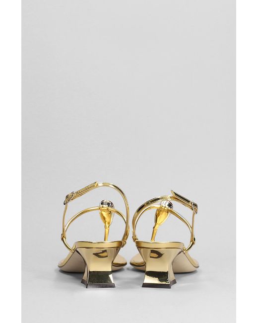 Giuseppe Zanotti Metallic Anthonia Sandals In Gold Synthetic Leather