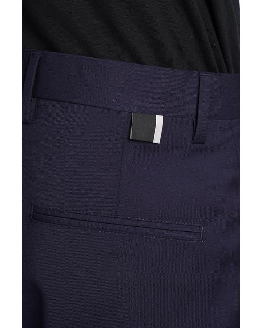 Low Brand Cooper T1.7 Tropical Pants In Blue Wool for men
