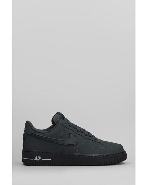 Nike Black Air Force 1 07 Sneakers In Grey Rubber/plasic for men