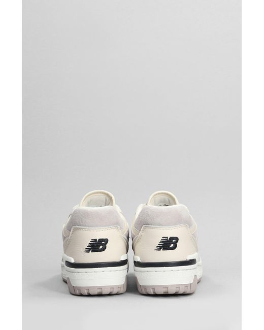 Sneakers 550 in pelle e camoscio Beige di New Balance in White