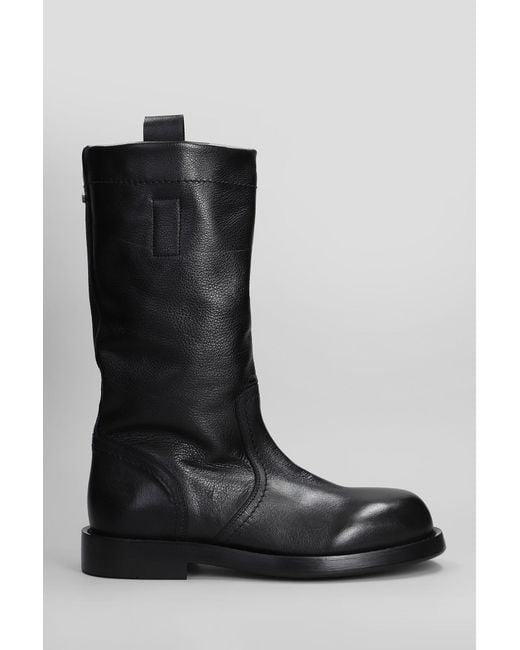 Stivali Bente in Pelle Nera di Ann Demeulemeester in Black da Uomo