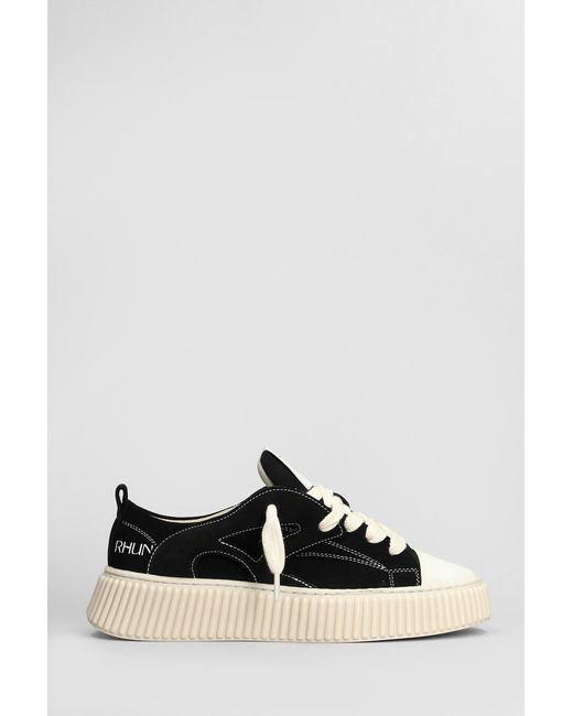 Sneakers in Camoscio Nero di Rhun in Black da Uomo