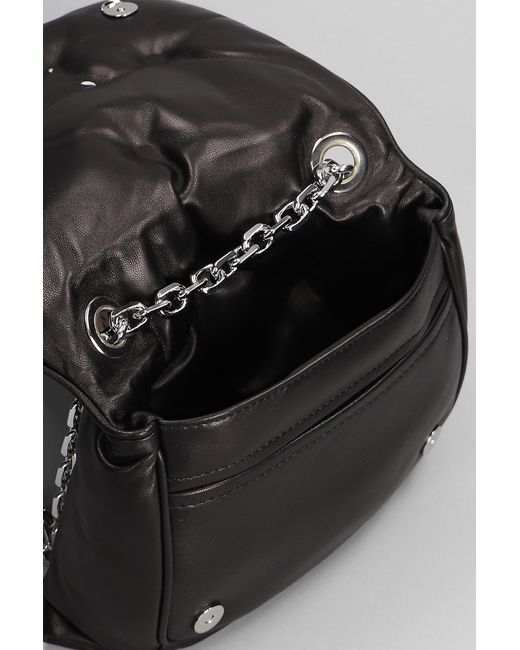 Maison Margiela Gray Glam Slam Shoulder Bag In Black Leather