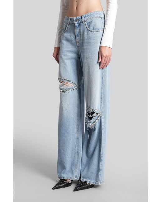 Jeans in denim Blu di Area in Blue