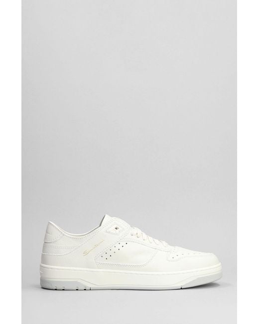 【★完売必至★】Santoni ☆ レザー SNEAK-AIR スニーカー Santoni Sneak Air Sneakers In White Leather for Men | Lyst