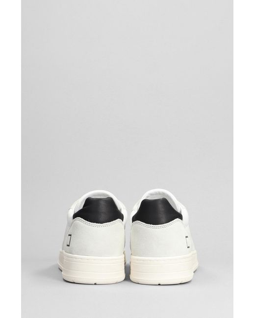 Date Court Sneakers In White Suede And Leather for men