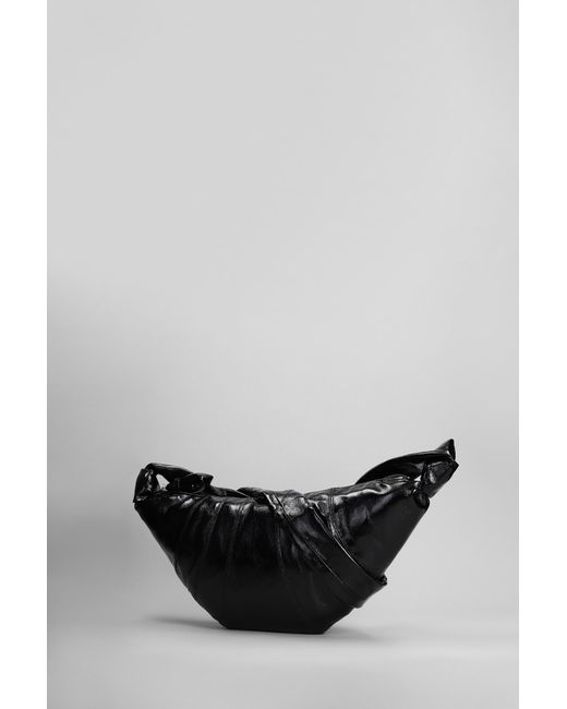 Lemaire Medium Croissant Shoulder Bag In Black Cotton