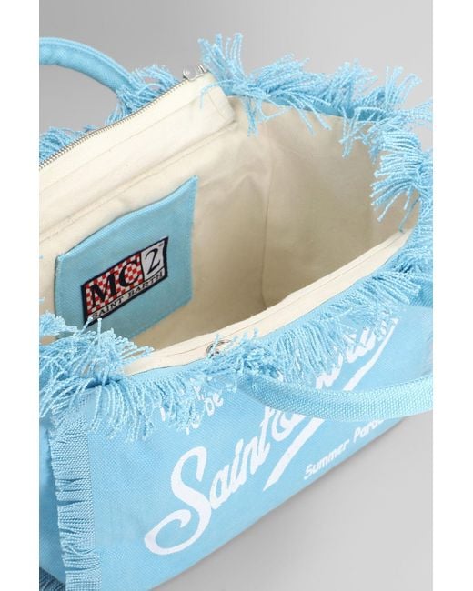 Tote Colette in Cotone Celeste di Mc2 Saint Barth in Blue