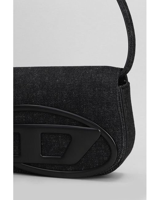 Borsa a spalla 1 dr in Cotone Nero di DIESEL in Black