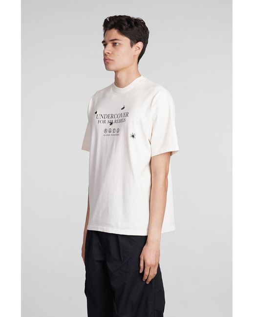 T-Shirt in Cotone Beige di Undercover in White da Uomo