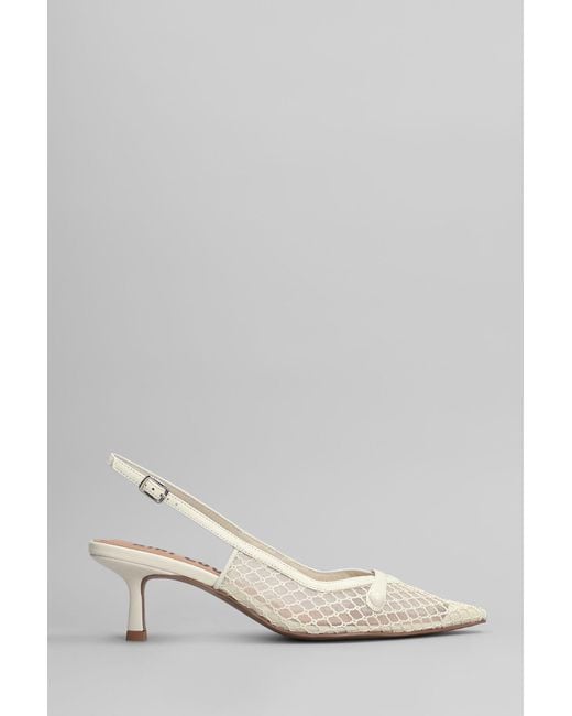 Decollete Xaia 55 in pelle e tessuto Bianco di Bibi Lou in White