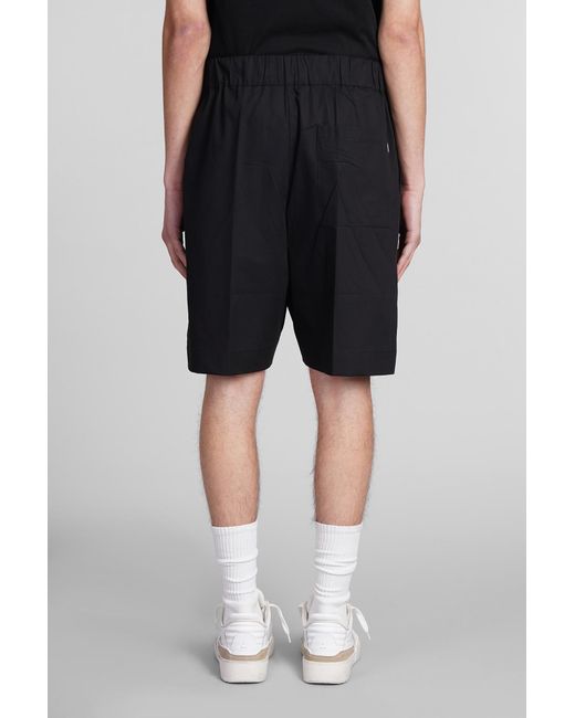 Laneus Shorts In Black Cotton for men
