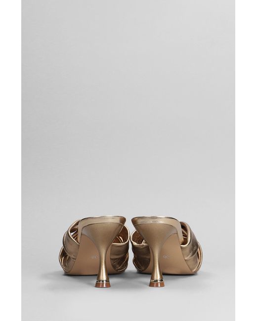 Bibi Lou Multicolor Pend Slipper-mule In Gold Leather