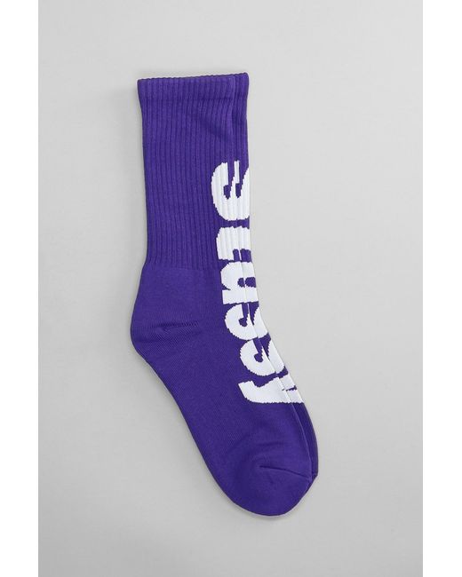 Stussy Purple Socks In Viola Cotton for men