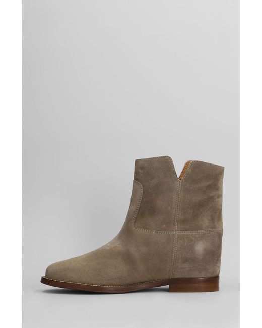 Tronchetto zeppa interna in Camoscio Taupe di Via Roma 15 in Brown