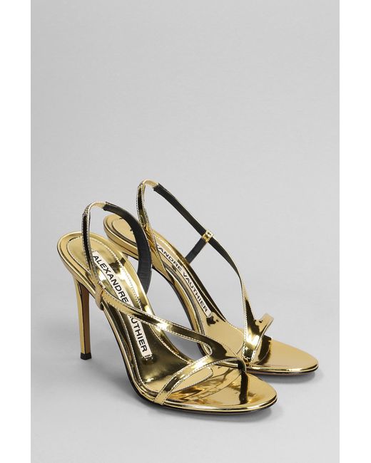 Alexandre Vauthier Metallic Sandals In Gold Leather