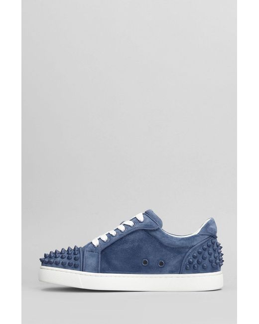 Sneakers Vieira 2 orlato in Camoscio Blu di Christian Louboutin in Blue