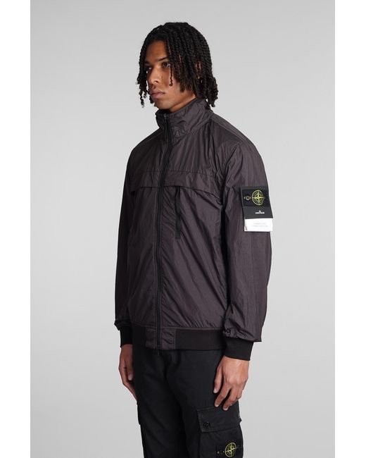Stone Island Gray Casual Jacket In Grey Polyamide for men
