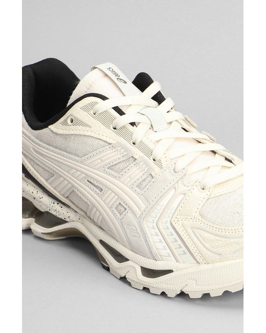 Asics White Gel-kayano 14 Sneakers In Beige Leather And Fabric for men