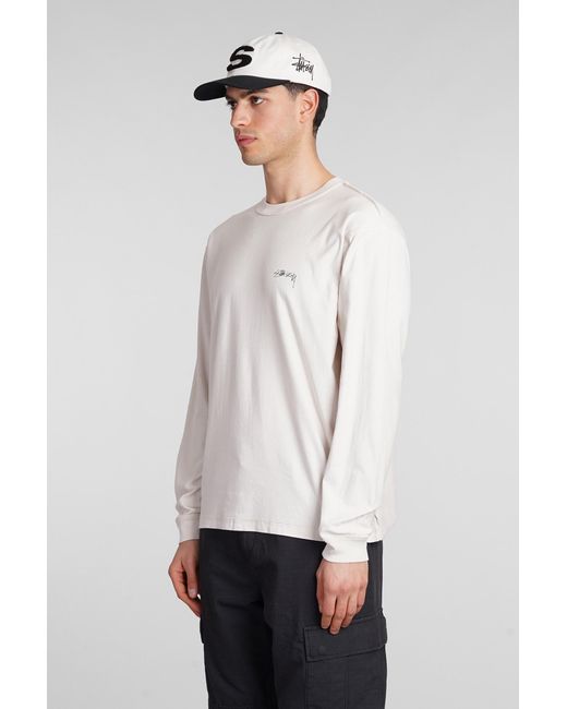 T-Shirt in Cotone Beige di Stussy in White da Uomo