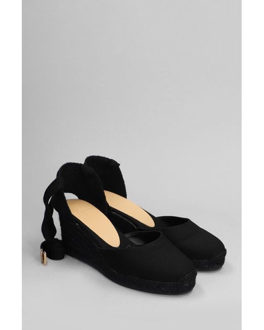 Zeppe Carina C-6-001 in Tela Nera di Castaner in Black