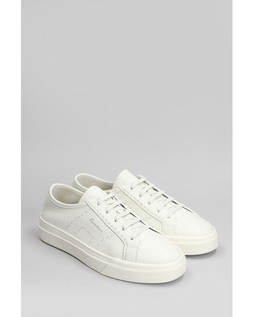 Sneakers Dbs in Pelle Bianca di Santoni in White da Uomo