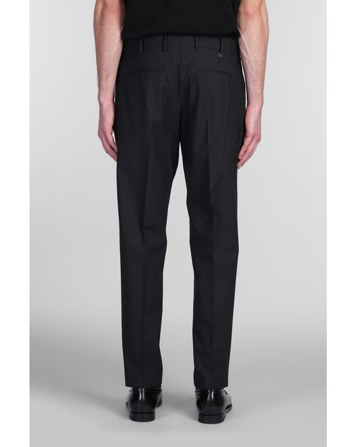 Pantalone MA27 in Lana Nera di PT Torino in Black da Uomo