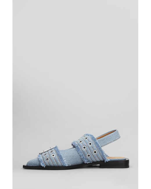 Ballerine in Cotone Blu di Ganni in Gray