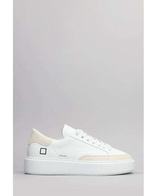 Date Sfera Sneakers In White Leather