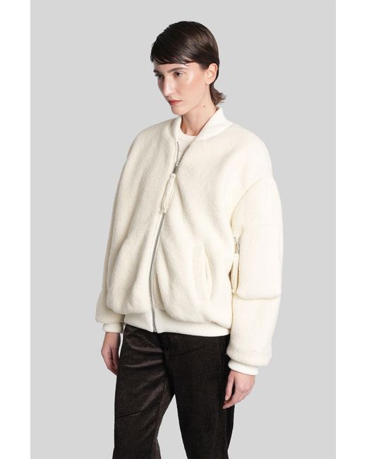 Giacca Bomber in Lana Beige di Laneus in Natural