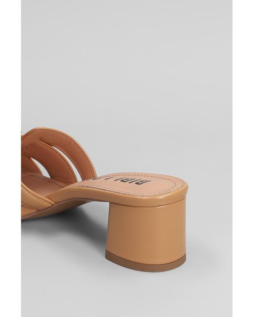 Bibi Lou Pink Holly 50 Slipper-mule In Camel Leather