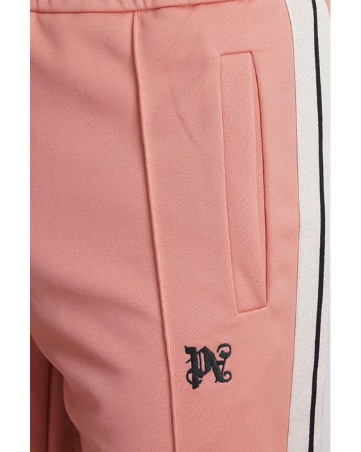 Palm Angels Red Pants In Rose-pink Polyester for men