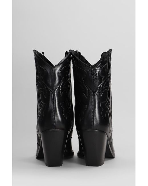 Tronchetti texani in Pelle Nera di Julie Dee in Black