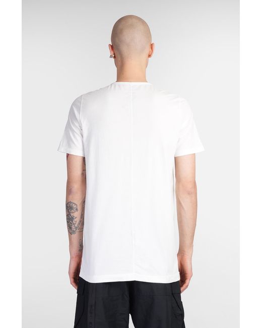 T-Shirt Level t in Cotone Bianco di Rick Owens in White da Uomo