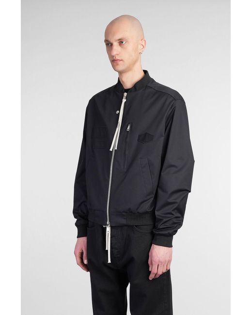 State of Order Blue Scout Bomber Jacket In Black Cotton for men