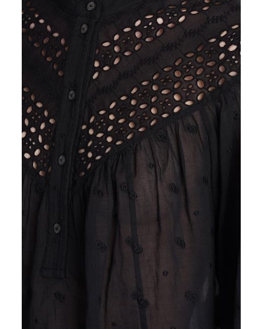 Blusa Safi in Cotone Nero di Isabel Marant in Black
