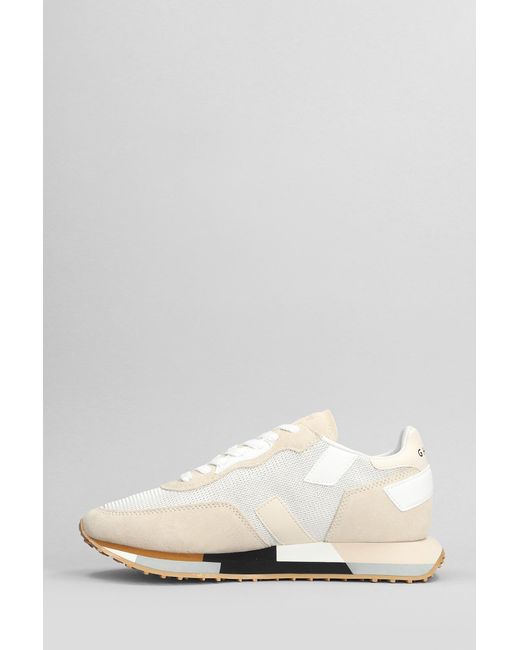 GHOUD VENICE White Rush Multi Sneakers In Beige Suede And Fabric