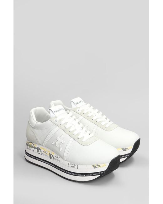Sneakers Beth in pelle e camoscio Bianco di Premiata in White