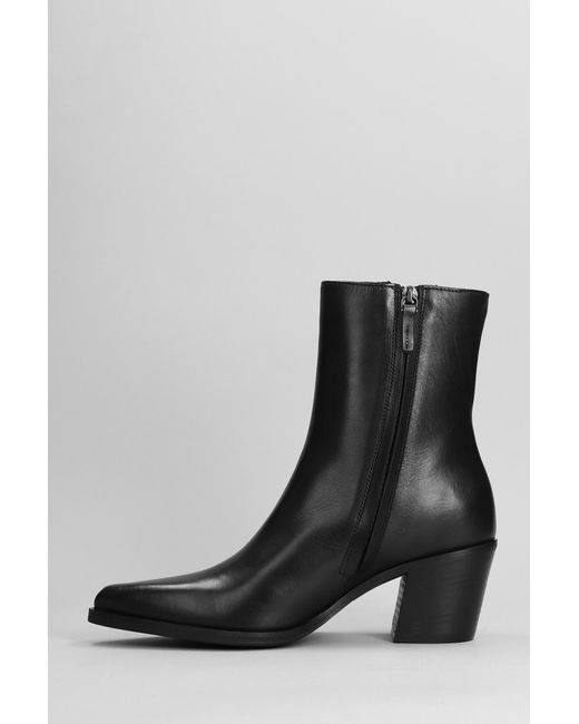 Julie Dee Texan Ankle Boots In Black Leather | Lyst